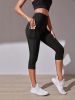 High Waist Yoga Capri Pants, Tummy Control Sports Legging Capri For Women With Out Pockets And Mesh Design