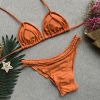 New Solid Color Bikini Ladies Scorpion Swimwear Split Braided Rope Swimsuit Sexy Straps Bikini