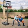 4.25-10 Feet Adjustable Basketball Hoop System with 44 Inch Backboard