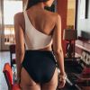 Hot Bikini Sexy Zipper Design One-shoulder One-piece Swimsuit