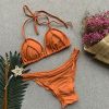 New Solid Color Bikini Ladies Scorpion Swimwear Split Braided Rope Swimsuit Sexy Straps Bikini