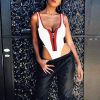 Women's New Swimwear Sexy Backless Hit Color Vest Top Personality Zipper Triangle Jumpsuit