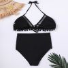 Europe and the United States new swimwear ladies split lace stitching swimwear